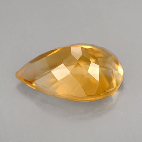 2.53캐럿 천연 골든 옐로우 시트린, 배 모양, 12×8 mm, VVS