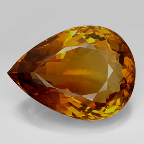 205.85캐럿 천연 코냑 시트린, 배 모양, 49.1×36.4 mm, IF