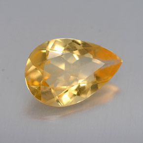2.26캐럿 천연 골든 옐로우 시트린, 배 모양, 11.8×8 mm, VVS