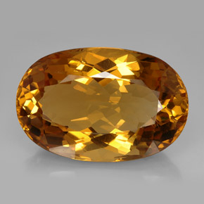 195.95캐럿 천연 코냑 시트린, 타원형 컷, 48.7×33.2 mm, IF