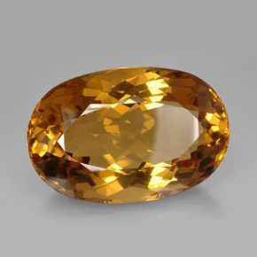 195.95캐럿 천연 코냑 시트린, 타원형 컷, 48.7×33.2 mm, IF