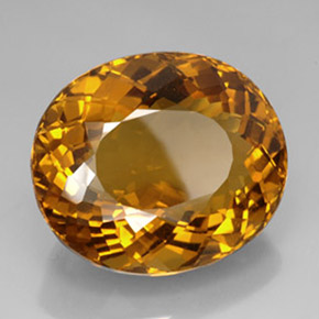 134.85캐럿 천연 코냑 시트린, 타원형 컷, 38.7×33.6 mm, IF