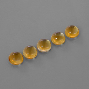 캐럿 천연 골든 옐로우 시트린 보석, 라운드 컷, 8.04 mm, 투명한