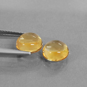 캐럿 천연 골든 옐로우 시트린 보석, 라운드 컷, 8.06 mm, 투명한