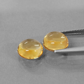 캐럿 천연 골든 옐로우 시트린 보석, 라운드 컷, 8.06 mm, 투명한