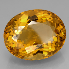 126.20캐럿 천연 골든 옐로우 시트린, 타원형 컷, 36.1×28.9 mm, VVS