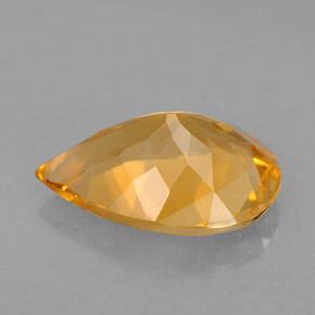 3.05캐럿 천연 골든 옐로우 시트린, 배 모양, 13×9.1 mm, VVS