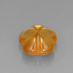 5.39캐럿 천연 골든 옐로우 시트린, 플라워 컷, 12.2×11.6 mm, 투명한