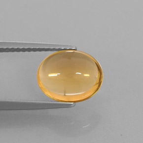 2.66캐럿 천연 골든 옐로우 시트린, 타원형 컷, 10.3×8.4 mm, 투명한