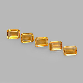캐럿 천연 골든 옐로우 시트린 보석, 에메랄드 컷, 7.1×5 mm, VVS-VS