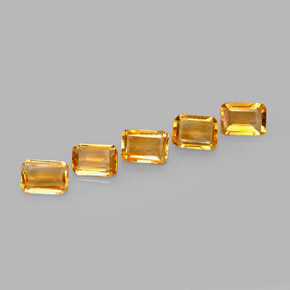 캐럿 천연 골든 옐로우 시트린 보석, 에메랄드 컷, 7.1×5 mm, VVS-VS