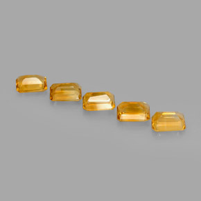 캐럿 천연 골든 옐로우 시트린 보석, 에메랄드 컷, 7.1×5.1 mm, VVS-VS