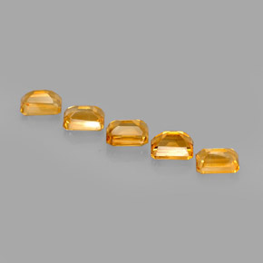 캐럿 천연 골든 옐로우 시트린 보석, 에메랄드 컷, 7×5 mm, VVS-VS