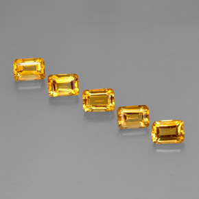 캐럿 천연 골든 옐로우 시트린 보석, 에메랄드 컷, 7×5 mm, VVS-VS