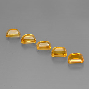 캐럿 천연 골든 옐로우 시트린 보석, 에메랄드 컷, 7×5 mm, VVS-VS
