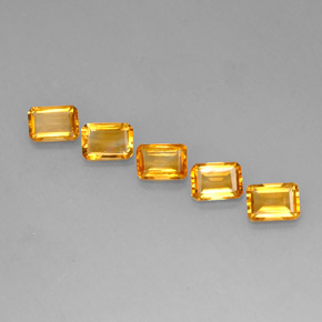 캐럿 천연 골든 옐로우 시트린 보석, 에메랄드 컷, 7×5 mm, VVS-VS