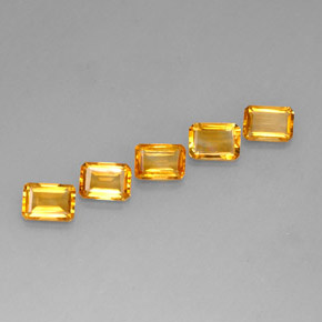 캐럿 천연 골든 옐로우 시트린 보석, 에메랄드 컷, 7×5 mm, VVS-VS
