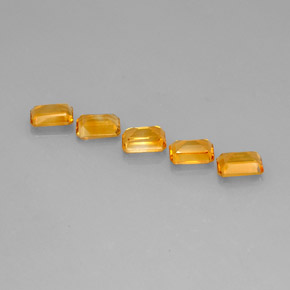 캐럿 천연 골든 옐로우 시트린 보석, 에메랄드 컷, 7×5 mm, VVS-VS