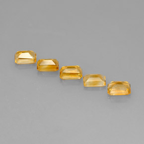 캐럿 천연 골든 옐로우 시트린 보석, 에메랄드 컷, 7×5 mm, VVS-VS