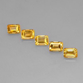 캐럿 천연 골든 옐로우 시트린 보석, 에메랄드 컷, 6.9×5 mm, VVS-VS