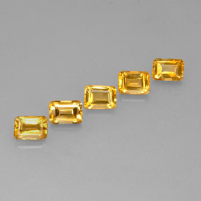 캐럿 천연 골든 옐로우 시트린 보석, 에메랄드 컷, 6.9×5 mm, VVS-VS