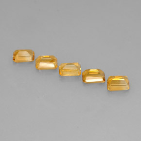 캐럿 천연 골든 옐로우 시트린 보석, 에메랄드 컷, 6.9×5 mm, VVS-VS