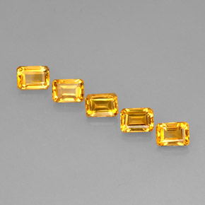 캐럿 천연 골든 옐로우 시트린 보석, 에메랄드 컷, 6.9×5 mm, VVS-VS
