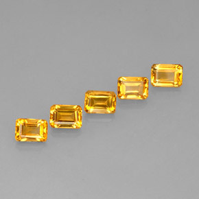 캐럿 천연 골든 옐로우 시트린 보석, 에메랄드 컷, 6.9×5 mm, VVS-VS