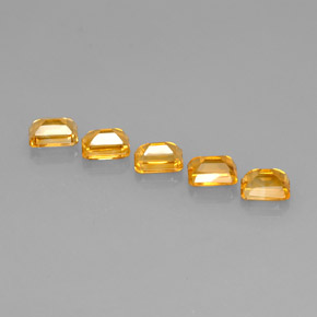 캐럿 천연 골든 옐로우 시트린 보석, 에메랄드 컷, 6.9×5 mm, VVS-VS