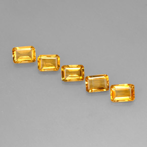 캐럿 천연 골든 옐로우 시트린 보석, 에메랄드 컷, 6.8×5 mm, VVS-VS