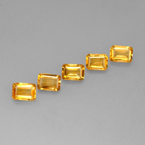 캐럿 천연 골든 옐로우 시트린 보석, 에메랄드 컷, 6.8×5 mm, VVS-VS
