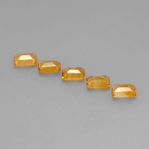 캐럿 천연 골든 옐로우 시트린 보석, 에메랄드 컷, 6.8×5 mm, VVS-VS
