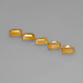 캐럿 천연 골든 옐로우 시트린 보석, 에메랄드 컷, 7×5 mm, VVS-VS