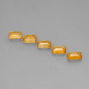 캐럿 천연 골든 옐로우 시트린 보석, 에메랄드 컷, 7.1×4.9 mm, VVS-VS