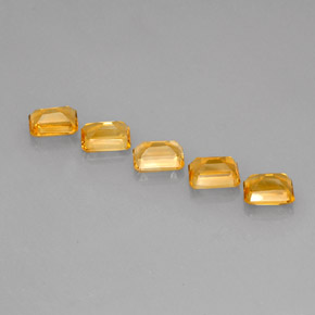 캐럿 천연 골든 옐로우 시트린 보석, 에메랄드 컷, 7×5 mm, VVS-VS