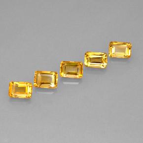 5.31캐럿 천연 골든 오렌지 시트린 보석, 에메랄드 컷, 7.1×5.1 mm, VVS-VS