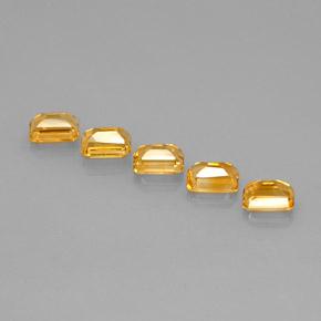5.31캐럿 천연 골든 오렌지 시트린 보석, 에메랄드 컷, 7.1×5.1 mm, VVS-VS