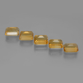 캐럿 천연 골든 옐로우 시트린 보석, 에메랄드 컷, 7.1×5.1 mm, VVS-VS