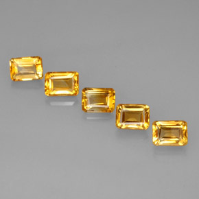 캐럿 천연 골든 옐로우 시트린 보석, 에메랄드 컷, 7×5 mm, VVS-VS
