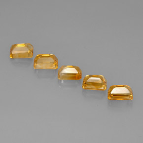 캐럿 천연 골든 옐로우 시트린 보석, 에메랄드 컷, 7×5 mm, VVS-VS