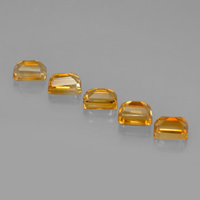 캐럿 천연 골든 옐로우 시트린 보석, 에메랄드 컷, 7.1×5.1 mm, VVS-VS