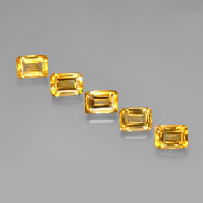 5.58캐럿 천연 골든 시트린 보석, 에메랄드 컷, 7.1×5 mm, VVS-VS