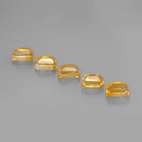5.58캐럿 천연 골든 시트린 보석, 에메랄드 컷, 7.1×5 mm, VVS-VS