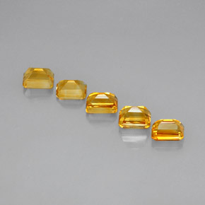 5.77캐럿 천연 골든 옐로우 시트린 보석, 에메랄드 컷, 7×5.1 mm, VVS-VS