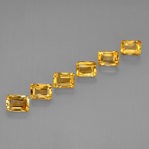 캐럿 천연 골든 옐로우 시트린 보석, 에메랄드 컷, 6.8×5.1 mm, VVS-VS