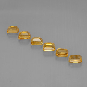 캐럿 천연 골든 옐로우 시트린 보석, 에메랄드 컷, 6.8×5.1 mm, VVS-VS