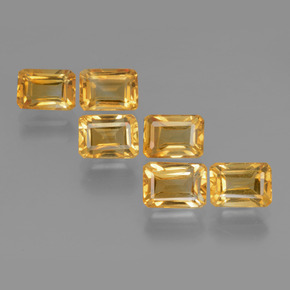 6.92캐럿 천연 Orange-Gold  시트린 보석, 에메랄드 컷, 7.1×5.1 mm, VVS-VS