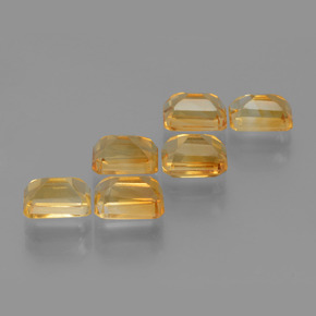 6.92캐럿 천연 Orange-Gold  시트린 보석, 에메랄드 컷, 7.1×5.1 mm, VVS-VS