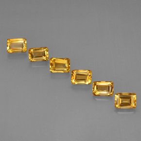 6.86캐럿 천연 골든 옐로우 시트린 보석, 에메랄드 컷, 7×5 mm, VVS-VS