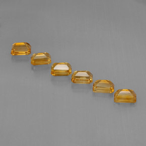 6.86캐럿 천연 골든 옐로우 시트린 보석, 에메랄드 컷, 7×5 mm, VVS-VS